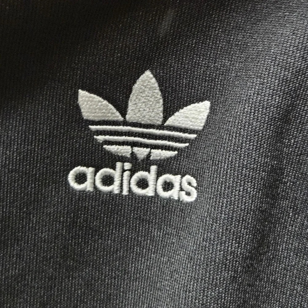 Adidas Track Jacket Mens XL Black Full Zip Three Stripes Trefoil Logo Athletic